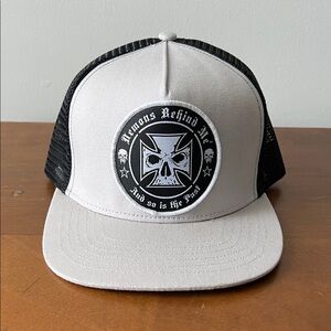 Demons Behind Me Black and Tan Trucker Hat NWOT